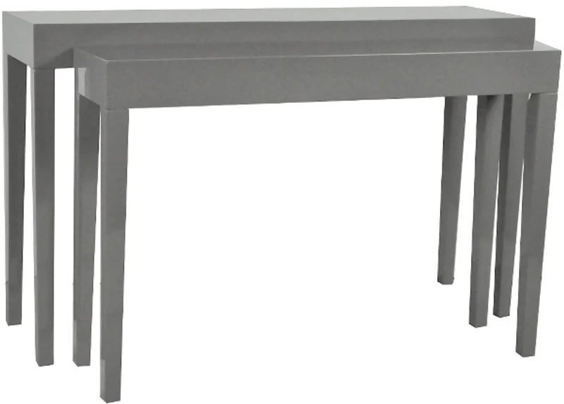Casa Padrino Luxus Konsolentisch 2er Set Modern in Dunkelgrau - 130/112 x 34/27 x H. 80/75 cm - Handgefertigte Lackmöbel