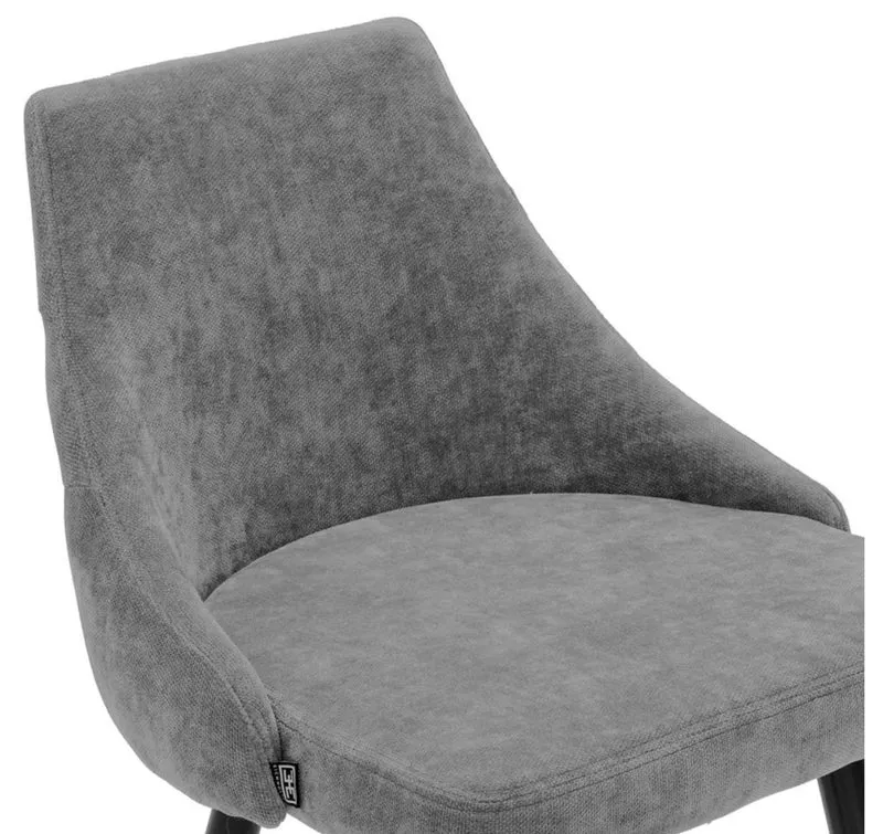 Casa Padrino Luxus Barstuhl Barhocker in Grau / Schwarz mit Messing Akzenten 47 x 52 x H. 101 cm