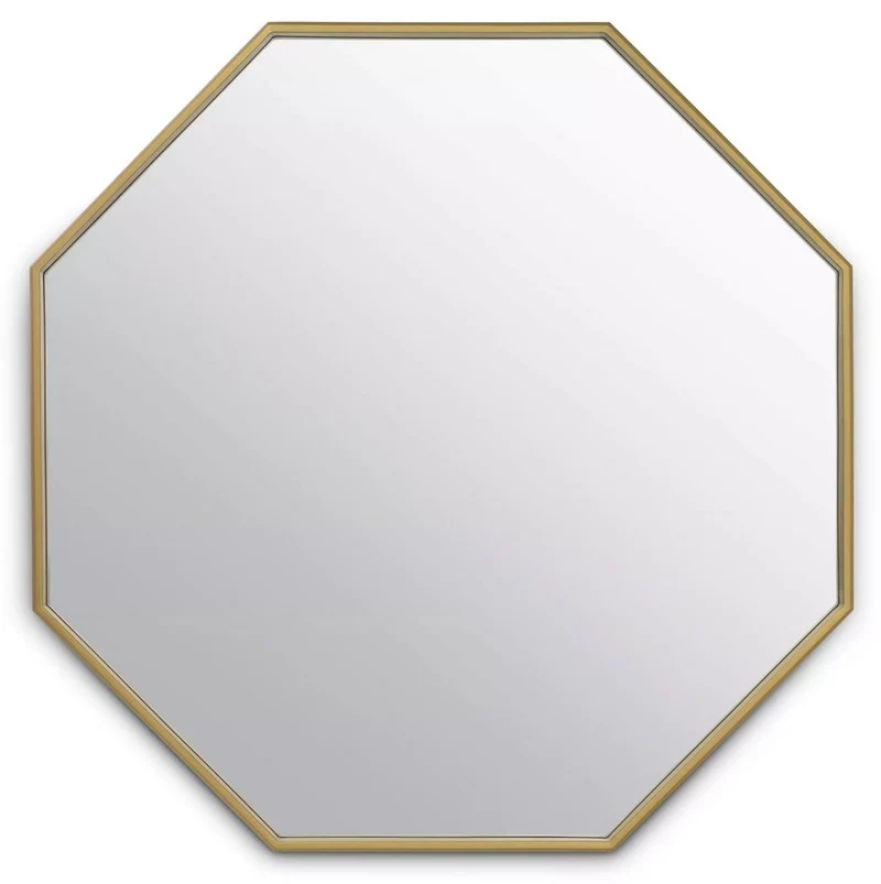 Casa Padrino Luxus Edelstahl Wandspiegel Messing 97 x 4 x H. 90 cm - Wohnzimmer Spiegel - Schlafzimmer Spiegel - Garderoben Spiegel - Luxus Möbel - Luxus Einrichtung