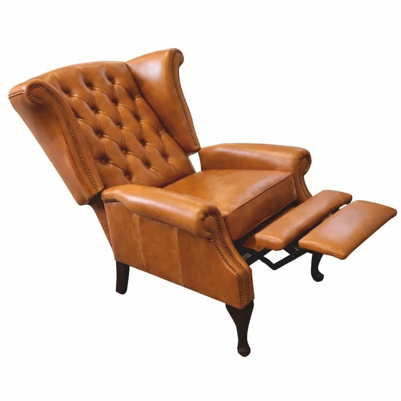Casa Padrino Luxus Chesterfield Leder Fernsehsessel Vintage Braun / Schwarz H. 110 cm