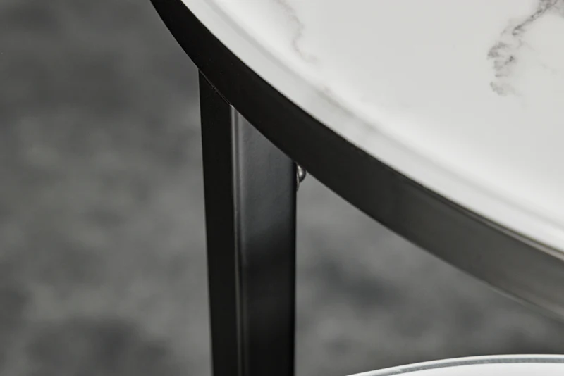 Elegantes Beistelltisch 2er Set MARMO 50cm Marmor-Dekor