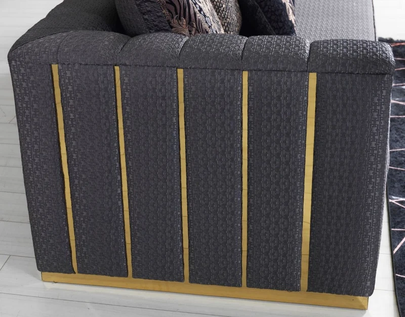 Casa Padrino Luxus Wohnzimmer Sofa mit dekorativen Kissen Lila / Gold 240 x 92 x H. 78 cm - Luxus Wohnzimmer Möbel