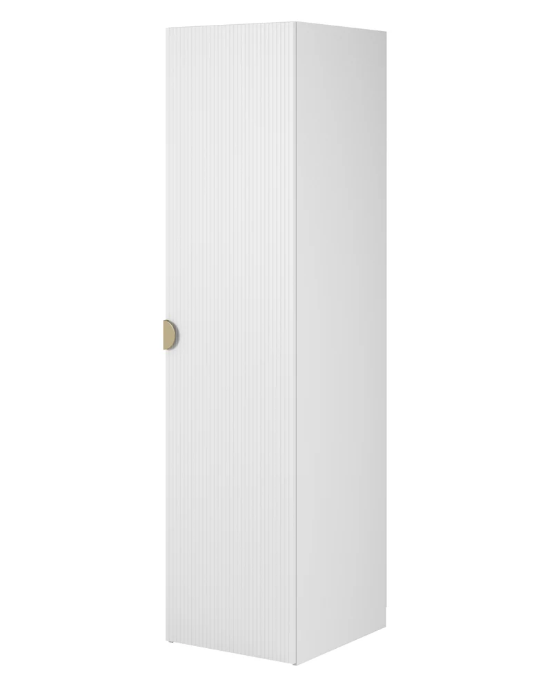 Einzeltüriger Moonir-Schrank mit 50 cm Kleiderstange, Weiß