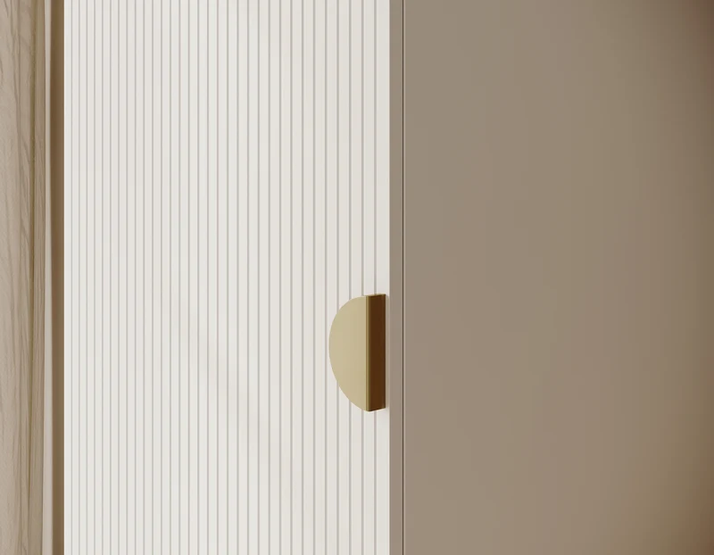 Einzeltüriger Moonir-Schrank mit 50 cm Kleiderstange, Weiß