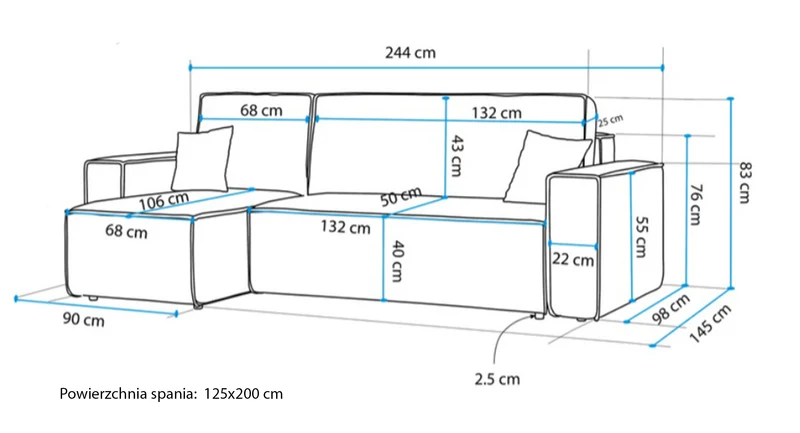 Ecksofa mit Schlafunktion Scarlo, L-förmig, universell, mit Stauraum, hellgrauer Bouclé-Stoff