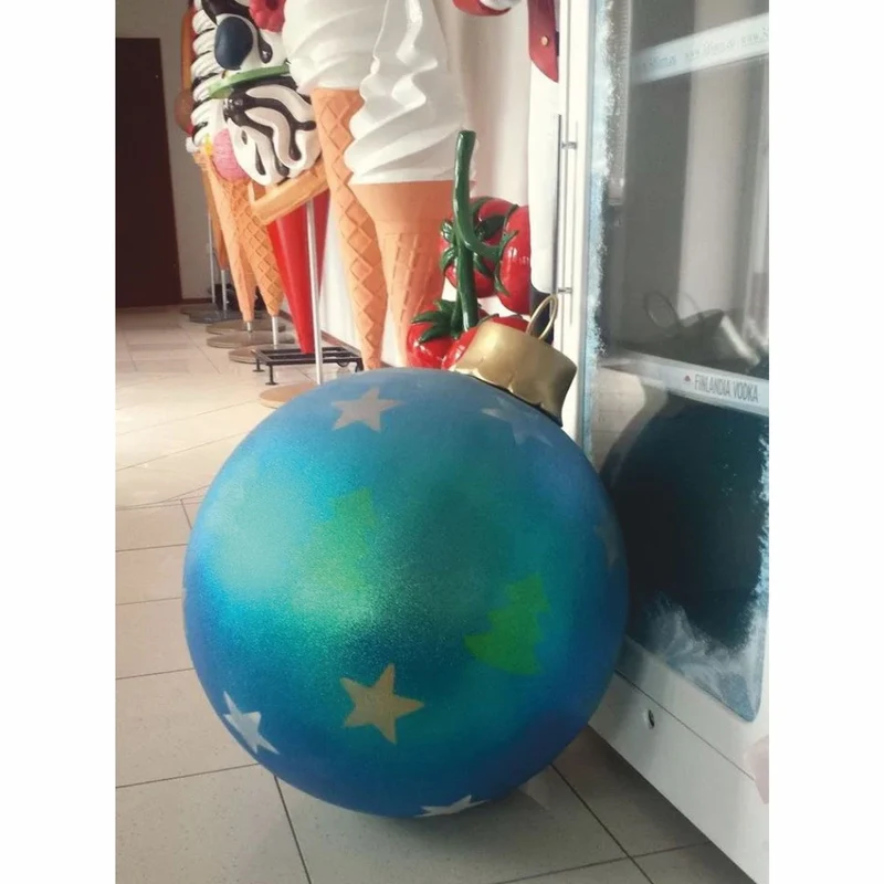 Casa Padrino XXL Deko Weihnachtsbaumkugel Blau / Gold Ø 70 x H. 90 cm - Weihnachts Dekoration