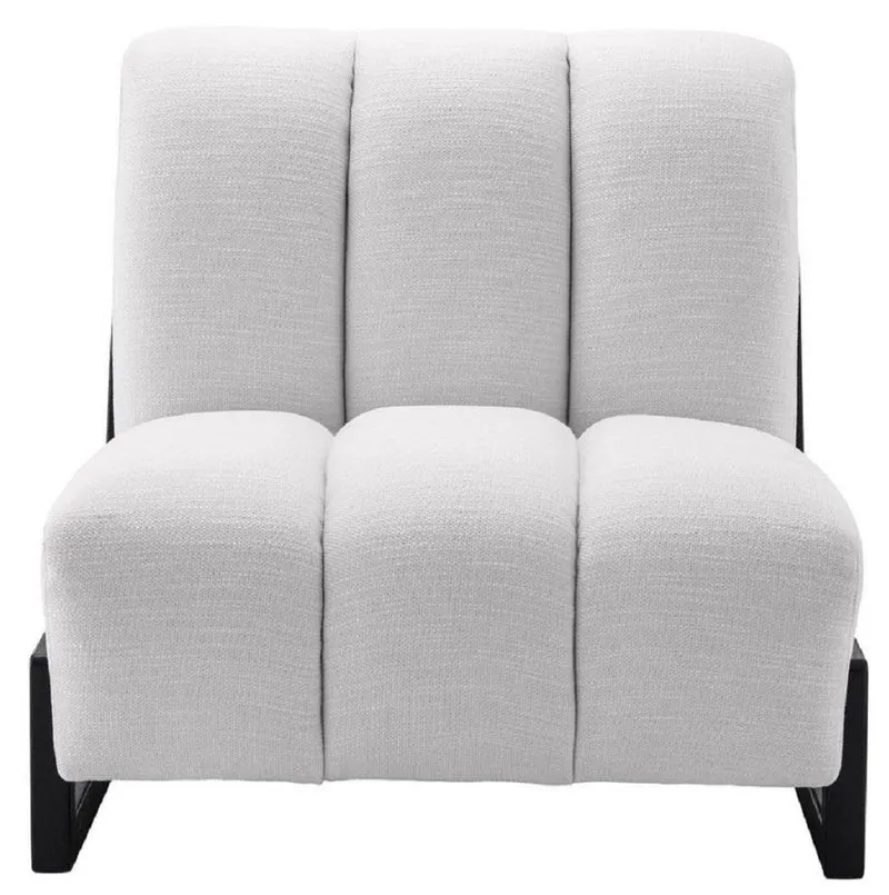 Casa Padrino Luxus Sessel Weiß / Schwarz 83,5 x 90 x H. 83,5 cm - Wohnzimmer Sessel - Hotel Sessel - Luxus Möbel