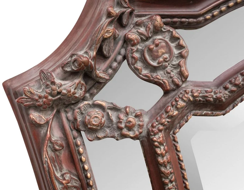Casa Padrino Barock Wandspiegel Rotbraun 115 x H. 207 cm - Barockstil Spiegel