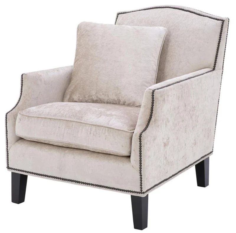 Casa Padrino Luxus Wohnzimmer Sessel Creme / Schwarz 79 x 98 x H. 90 cm - Limited Edition
