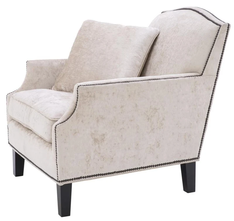 Casa Padrino Luxus Wohnzimmer Sessel Creme / Schwarz 79 x 98 x H. 90 cm - Limited Edition