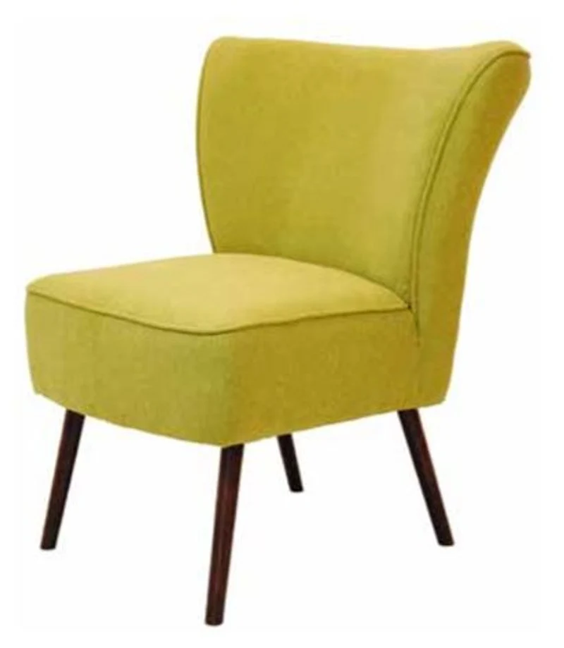 Casa Padrino Luxus Retro Salon Sessel Gelbgrün / Braun 63 x 72 x H. 77 cm - 60er Jahre Cocktailsessel