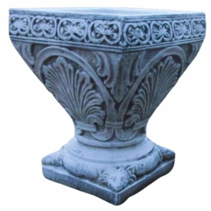 Casa Padrino Barock Garten Deko Blumentopf Antik Weiß H. 50 cm - Barockstil Garten Deko