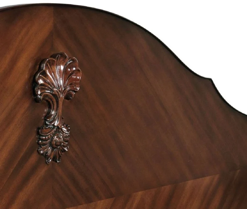 Casa Padrino Luxus Barock Doppelbett Dunkelbraun - Handgefertigtes Massivholz Bett - Schlafzimmer Möbel im Barockstil - Edel & Prunkvoll