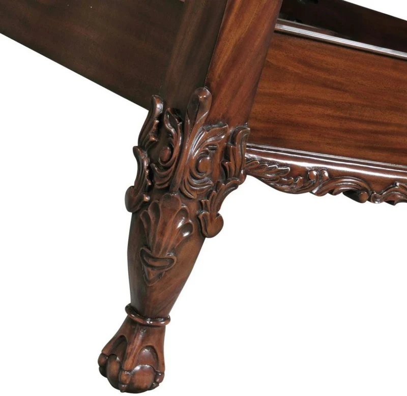 Casa Padrino Luxus Barock Doppelbett Dunkelbraun - Handgefertigtes Massivholz Bett - Schlafzimmer Möbel im Barockstil - Edel & Prunkvoll
