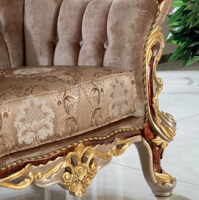 Casa Padrino Luxus Barock Sessel Grau / Braun / Silber / Gold 100 x 90 x H. 113 cm - Prunkvoller Wohnzimmer Sessel mit elegantem Muster - Barock Möbel