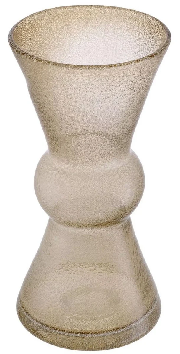 Casa Padrino Luxus Deko Glas Vase Braun Ø 18 x H. 37 cm - Mundgeblasene Blumenvase - Deko Accessoires - Luxus Kollektion