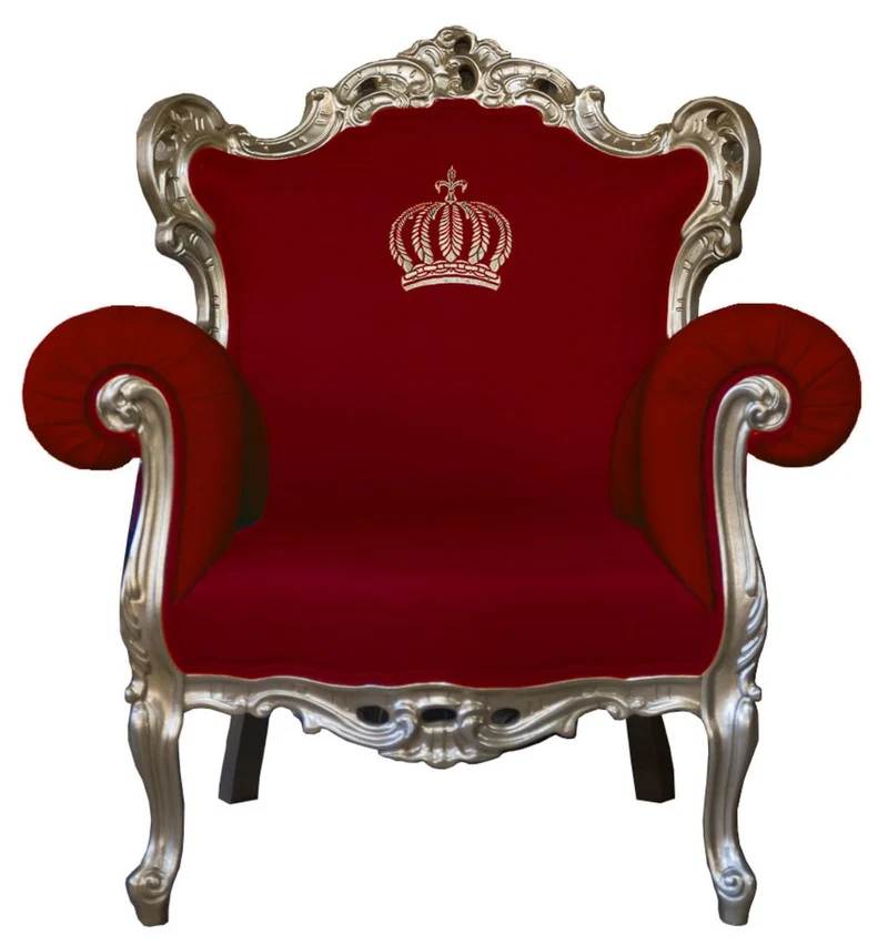 Casa Padrino Luxus Barock Sessel Pompöös von Harald Glööckler in Rot / Gold - 95 x 80 x 105 cm