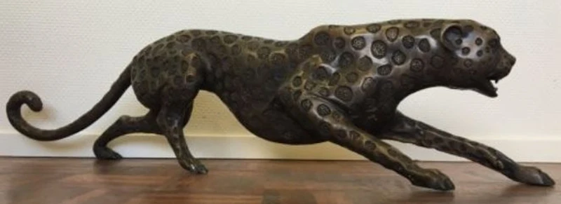 Casa Padrino Luxus Bronzefigur Gepard 115 x 17 x H. 26 cm - Luxus Qualität