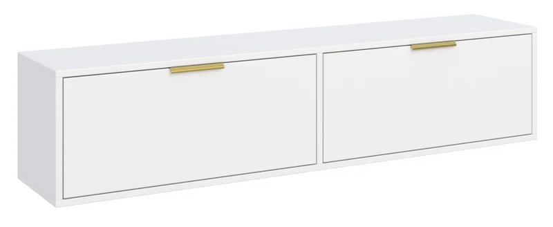 Hängender TV-Schrank Vena mit zwei Klappen, 140 cm, weiß