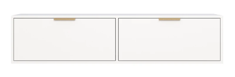 Hängender TV-Schrank Vena mit zwei Klappen, 140 cm, weiß