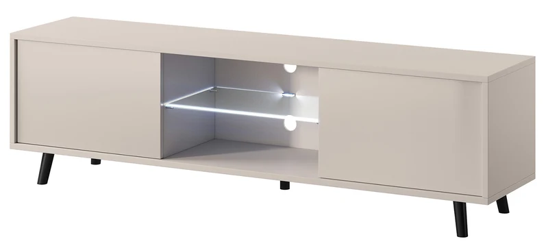 TV-Schrank Lefyr 140 cm Grau Beige