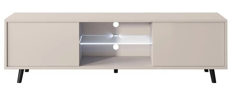 TV-Schrank Lefyr 140 cm Grau Beige