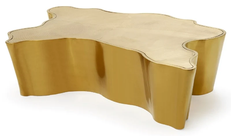 Casa Padrino Luxus Couchtisch Gold 145 x 97 x H. 35 cm - Edelstahl Wohnzimmertisch - Luxus Wohnzimmer & Hotel Möbel