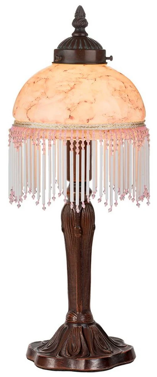 Casa Padrino Barock Tischleuchte / Tischlampe Mehrfarbig Ø 15 x H. 40 cm - Barockstil Möbel