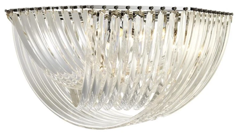 Casa Padrino Luxus Deckenleuchte Silber Ø 90 x H. 45 cm - Luxus Wohnzimmermöbel