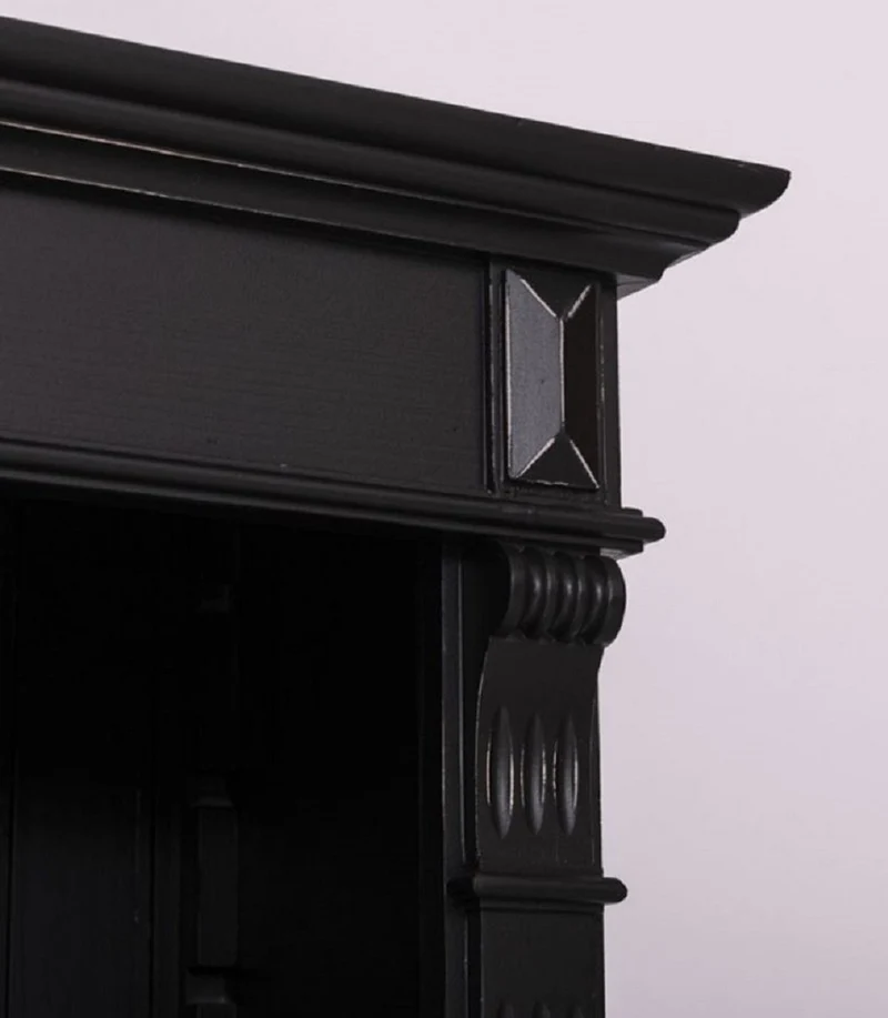 Casa Padrino Landhausstil Regalschrank Antik Schwarz 70 x 39 x H. 197 cm - Massivholz Schrank - Bücherschrank - Wohnzimmerschrank - Landhausstil Möbel