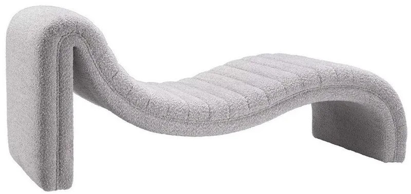 Casa Padrino Luxus Chaiselongue Grau 165 x 61,5 x H. 65 cm - Wohnzimmer Liegesessel - Designer Recamiere - Wohnzimmer Möbel - Luxus Möbel - Luxus Qualität