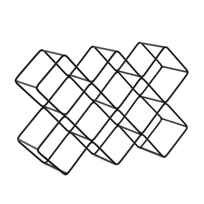 WEINFLASCHENHALTER "CUBE" | Metall, 37,5 cm | Weinregal | Farbe: schwarz