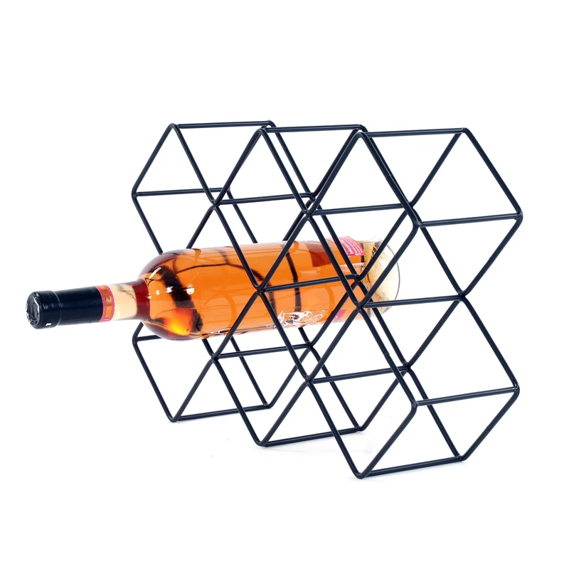 WEINFLASCHENHALTER "CUBE" | Metall, 37,5 cm | Weinregal | Farbe: schwarz
