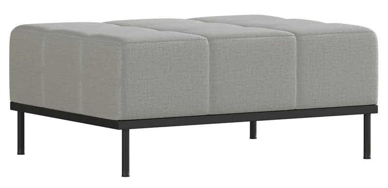 Dreisitziges Schlafsofa Skilia mit Hocker, hellgrauer Chenille-Stoff, wasserabweisend