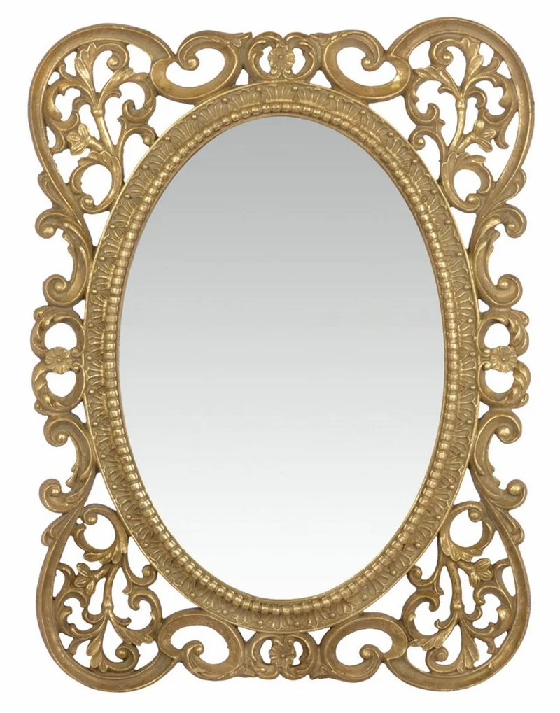 Casa Padrino Barockstil Polyresin Wandspiegel Gold 29,1 x H. 39,1 cm - Barockmöbel