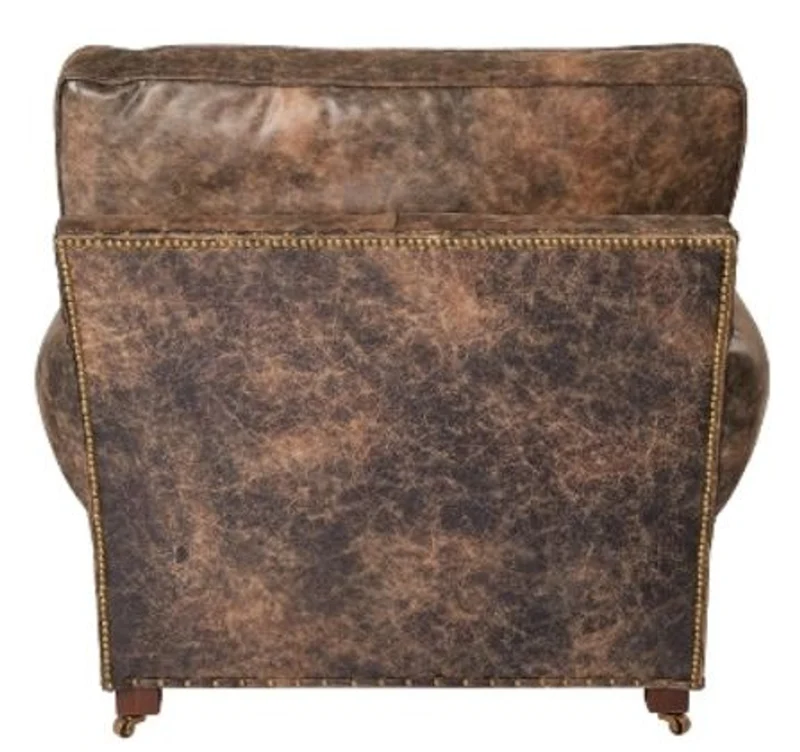 Casa Padrino Luxus Echtleder Sessel im englischen Stil Vintage Braun 106 x 105 x H. 93 cm