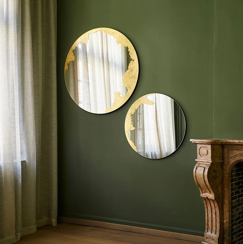 Casa Padrino Luxus Wandspiegel Gold Ø 70 cm - Runder Wohnzimmer Spiegel - Schlafzimmer Spiegel - Garderoben Spiegel - Luxus Möbel - Luxus Interior - Luxus Qualität