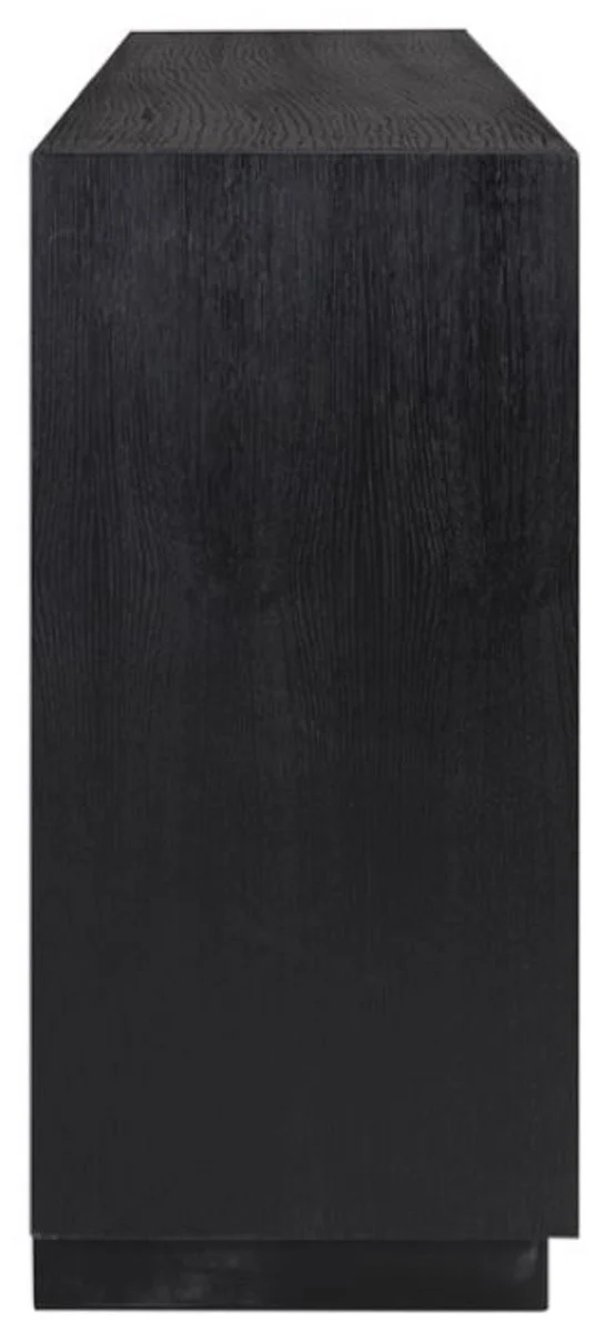 Casa Padrino Luxus Sideboard Schwarz 240 x 40 x H. 85 cm - Massivholz Schrank mit 4 Türen - Wohnzimmer Möbel - Wohnzimmer Einrichtung - Luxus Möbel - Luxus Einrichtung