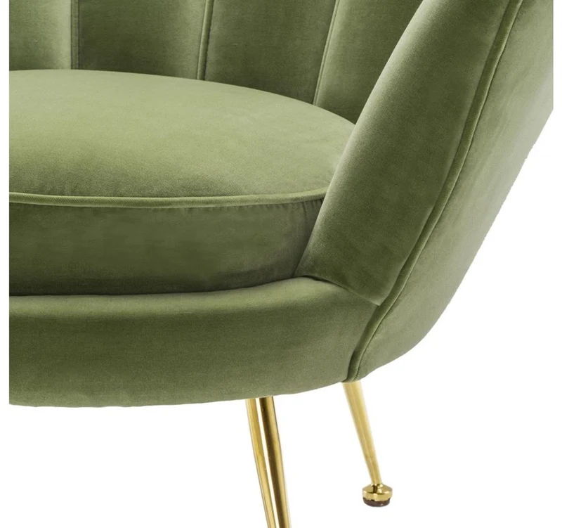 Casa Padrino Luxus Sessel Hellgrün / Messing 96,5 x 79 x H. 78 cm - Designer Hotel Möbel