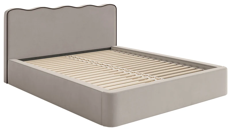 Polsterbett 200x200 cm Duney beige Samt