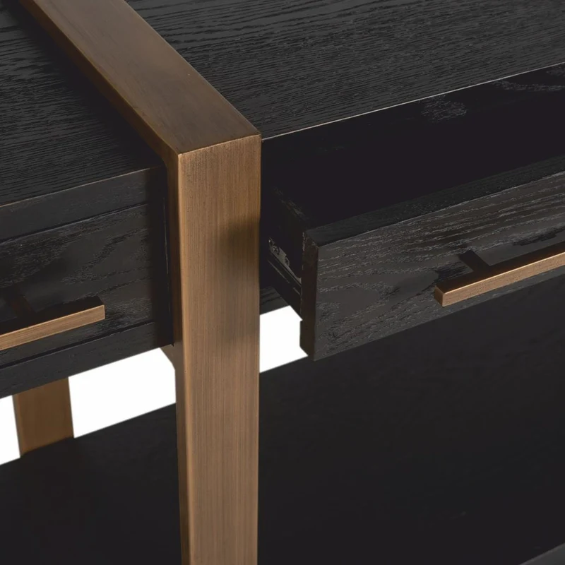 Casa Padrino Luxus Sideboard Schwarz / Antik Messing 180 cm - Luxus Möbel