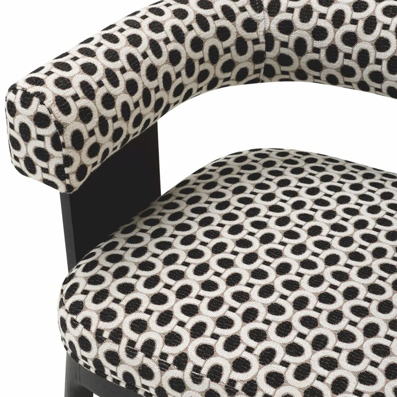 Casa Padrino Luxus Esszimmer Stuhl mit Armlehnen Weiß / Schwarz H. 73 cm - Esszimmer Möbel