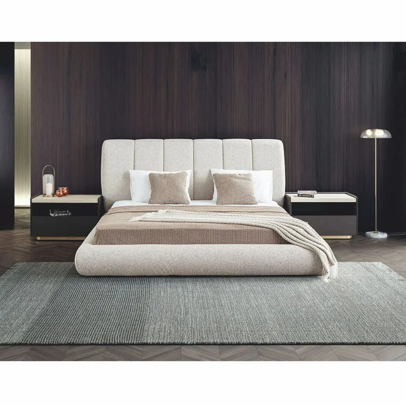 Casa Padrino Luxus Doppelbett Hellgrau 180x200 cm - Schlafzimmer & Hotel Möbel