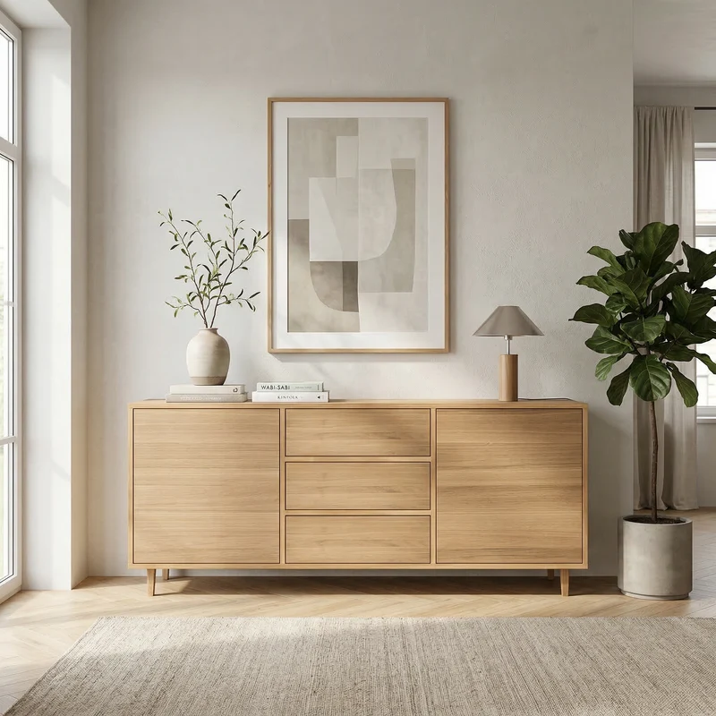 Sideboard Eiche Massiv Premium - Natur geölt 180cm