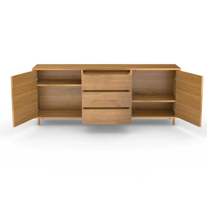 Sideboard "Mosaik" Eiche Premium - Schwarz/Weiß geölt 180cm