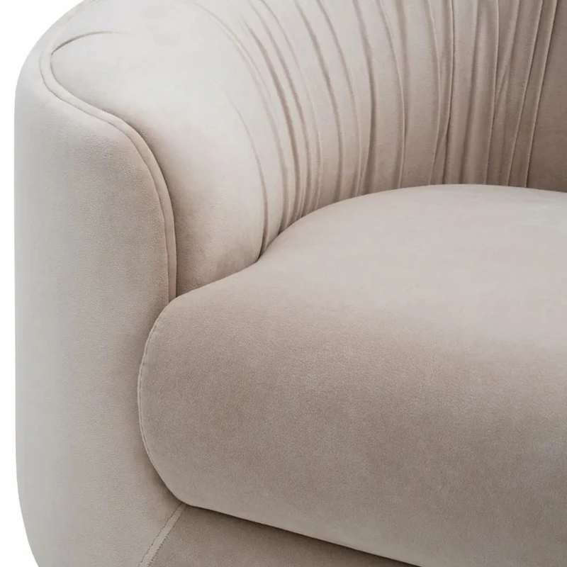 Casa Padrino Luxus Samt Sofa Creme / Schwarz 241 cm - Wohnzimmer & Hotel Möbel