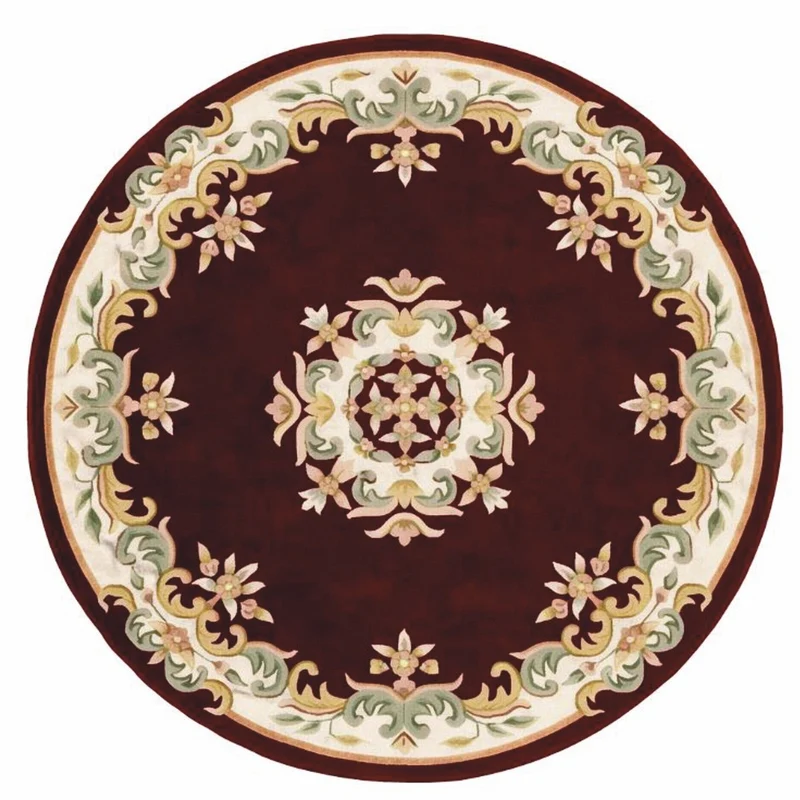 Casa Padrino Luxus Barock Wohnzimmer Teppich Bordeauxrot / Creme / Bunt - Verschiedene Größen