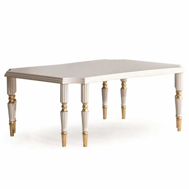 Casa Padrino Luxus Barock Couchtisch Creme / Gold 110 cm - Barock Wohnzimmer Möbel
