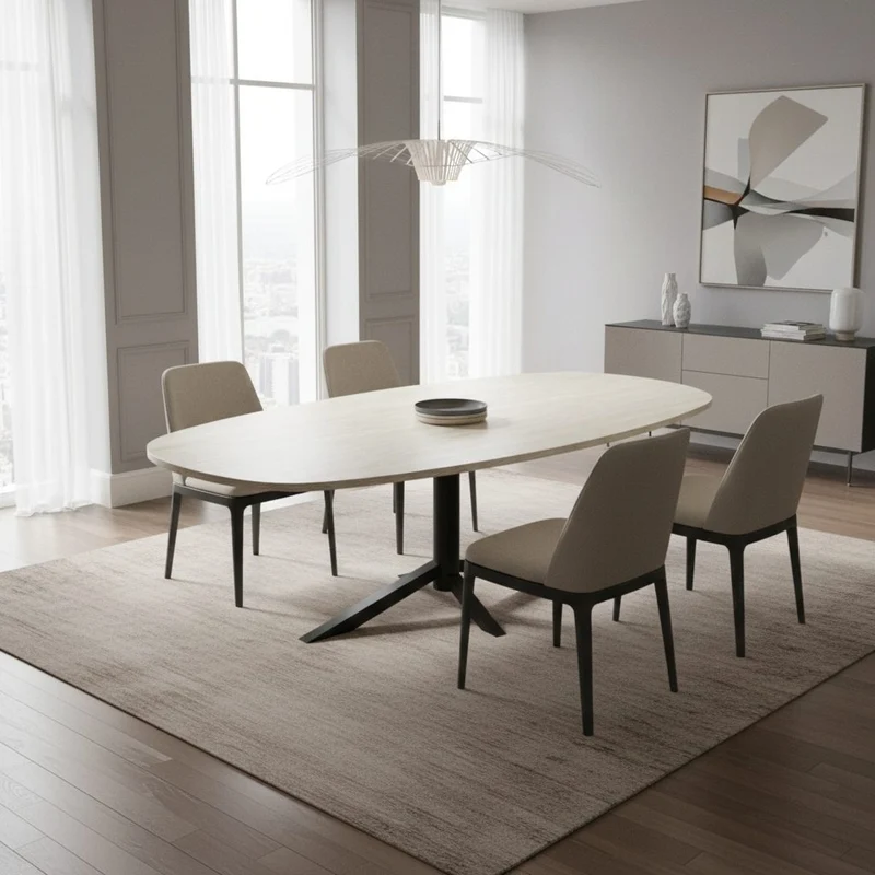 HPL eettafel Soft Moon Grey - Deens Recht - Quattro H