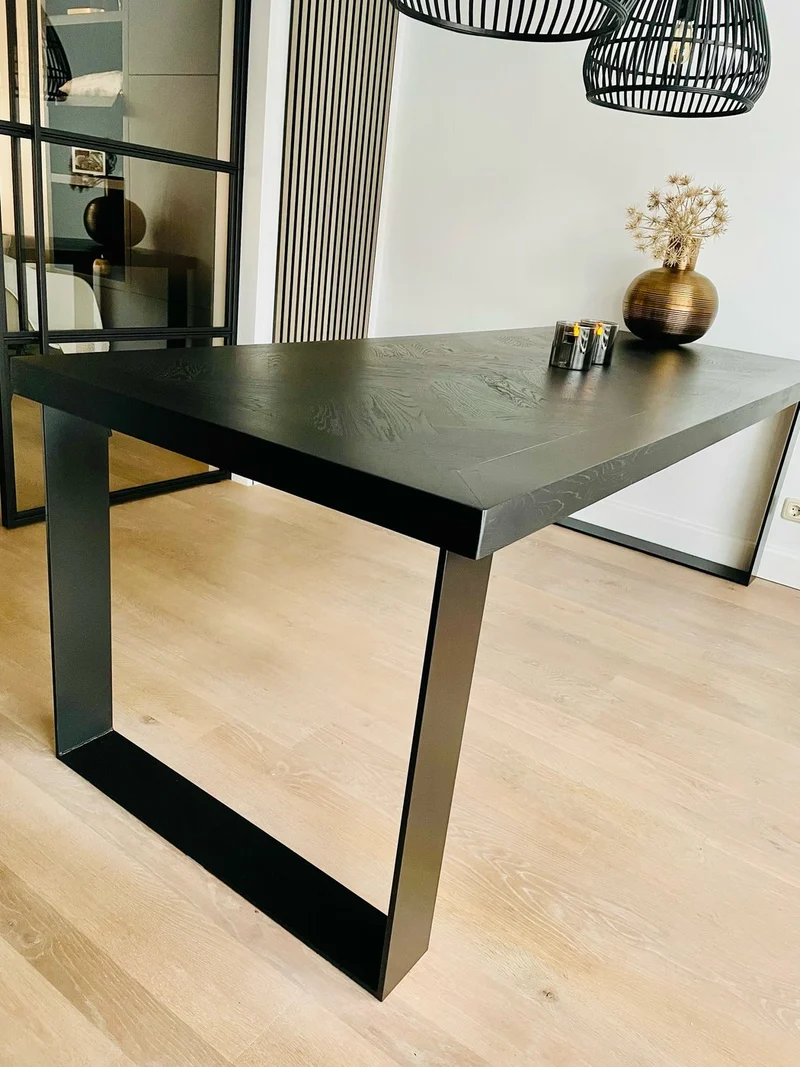 Versailles eiken visgraat eettafel - Recht - K onderstel